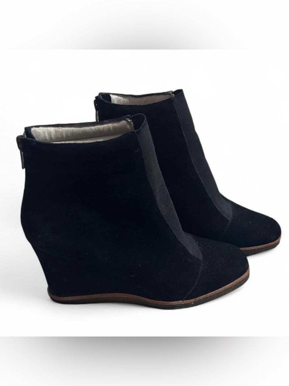 Bettye Mueller Black Wedge Ankle Boots - Women’s Size 8